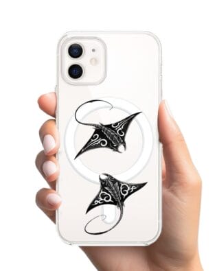 Etui do iPhone 12 Mini z MagSafe przeźroczyste, silikonowe Flexi, Summer Patterns, diabeł morski