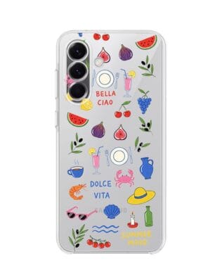 Etui do Samsung Galaxy A57 przeźroczyste, silikonowe Flexi, Italian Summer, kolorowe wakacje