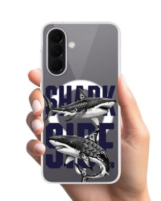 Etui do Samsung Galaxy A57 przeźroczyste, silikonowe Flexi, Summer Patterns, Shark side