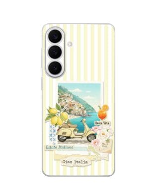 Etui do Samsung Galaxy S26 Plus przeźroczyste, silikonowe Flexi, Italian Summer, Ciao Italia