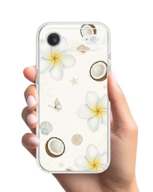 Etui do iPhone Air przeźroczyste, silikonowe Flexi, Summer Patterns, hawajskie kokosy