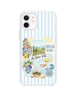 Etui do iPhone 12 Mini przeźroczyste, silikonowe Flexi, Italian Summer, La Dolce Vita