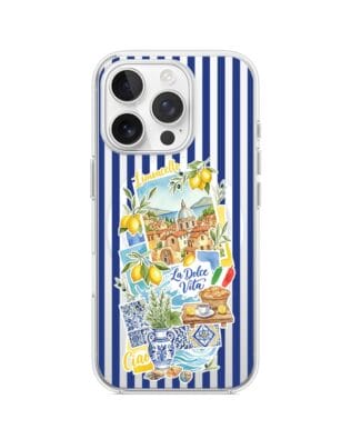 Etui do iPhone 16 Pro Max z MagSafe przeźroczyste, silikonowe Flexi, Italian Summer, Limoncello