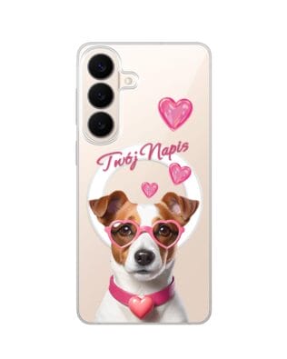 Etui do Samsung Galaxy S26 Plus z MagSafe przeźroczyste, silikonowe Flexi, Puppy Love, pies rasy Jack Russell Terrier
