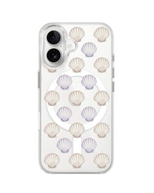 Etui do iPhone 16 Plus z MagSafe przeźroczyste, silikonowe Flexi, Summer Patterns, pastelowe muszelki