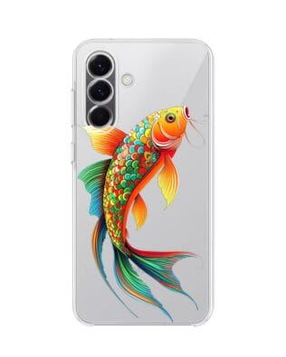 Etui do Samsung Galaxy A57 przeźroczyste, silikonowe Flexi, Dzika Mandala, Złota ryba