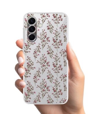 Etui do Samsung Galaxy A57 przeźroczyste, silikonowe Flexi, Mini Patterns, Różyczki