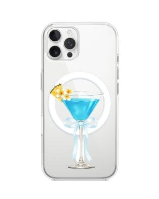 Etui do iPhone 12 Pro Max z MagSafe przeźroczyste, silikonowe Flexi, Paradise, Blue Hawaii