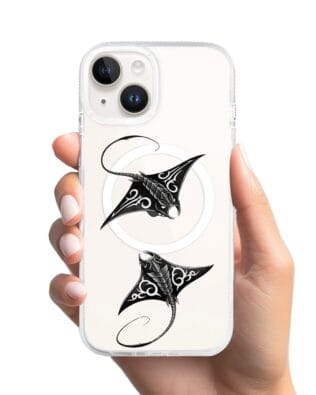 Etui do iPhone 14 z MagSafe przeźroczyste, silikonowe Flexi, Summer Patterns, diabeł morski