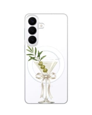 Etui do Samsung Galaxy S26 z MagSafe przeźroczyste, silikonowe Flexi, Paradise, Dry Martini