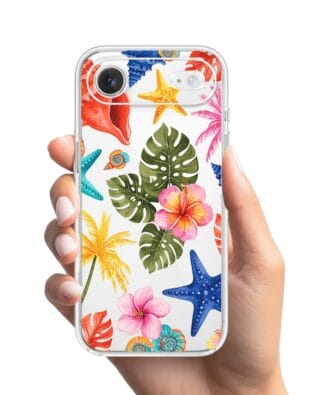 Etui do iPhone Air przeźroczyste, silikonowe Flexi, Summer Patterns, tropikalny wzór