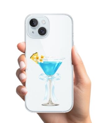 Etui do iPhone 15 Plus przeźroczyste, silikonowe Flexi, Paradise, Blue Hawaii