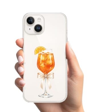 Etui do iPhone 13 Mini przeźroczyste, silikonowe Flexi, Paradise, Aperol Spritz