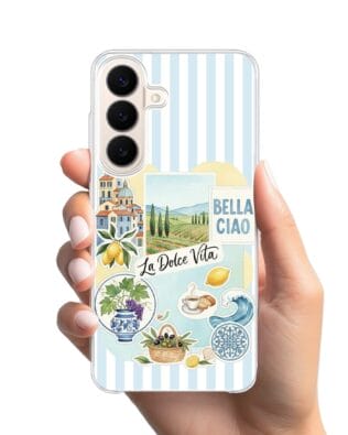 Etui do Samsung Galaxy S26 z MagSafe przeźroczyste, silikonowe Flexi, Italian Summer, La Dolce Vita