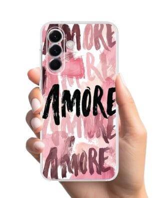 Etui do Samsung Galaxy A57 przeźroczyste, silikonowe Flexi, Positive Vibes, Amore Amore