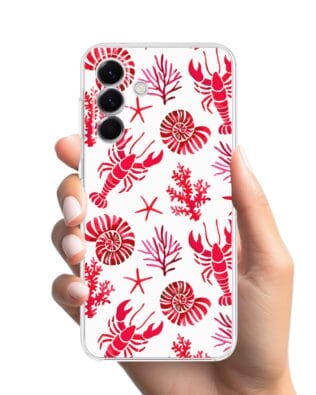 Etui do Samsung Galaxy A57 przeźroczyste, silikonowe Flexi, krab, muszle
