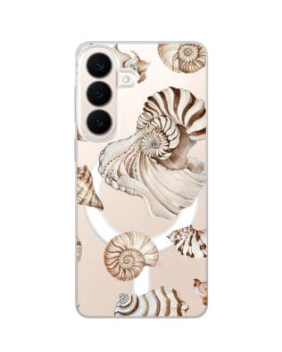 Etui do Samsung Galaxy S26 z MagSafe przeźroczyste, silikonowe Flexi, Summer Patterns, ozdobne muszle