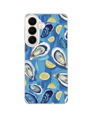 Etui do Samsung Galaxy S26 z MagSafe przeźroczyste, silikonowe Flexi, Summer Patterns, ostrygi z cytrynką