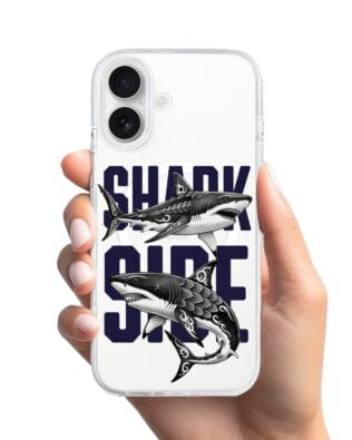 Etui do iPhone 16 z MagSafe przeźroczyste, silikonowe Flexi, Summer Patterns, Shark side