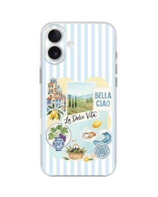 Etui do iPhone 17 przeźroczyste, silikonowe Flexi, Italian Summer, La Dolce Vita