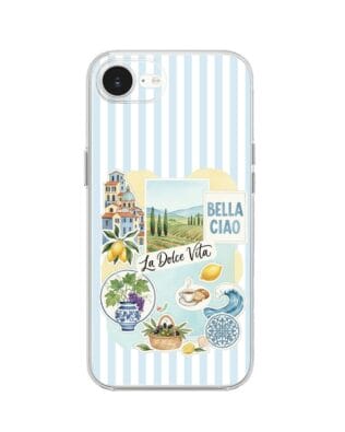 Etui do iPhone 17e przeźroczyste, silikonowe Flexi, Italian Summer, La Dolce Vita