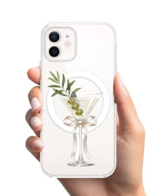 Etui do iPhone 12 Mini z MagSafe przeźroczyste, silikonowe Flexi, Paradise, Dry Martini