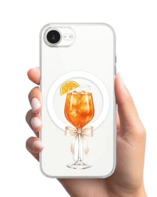 Etui do iPhone 17e z MagSafe przeźroczyste, silikonowe Flexi, Paradise, Aperol Spritz