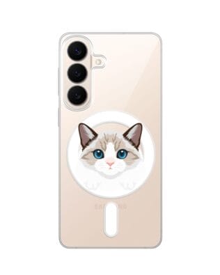Etui do Samsung Galaxy S26 Plus z MagSafe przeźroczyste, silikonowe Flexi, kot birmański