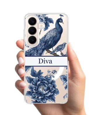 Etui do Samsung Galaxy S26 z MagSafe przeźroczyste, silikonowe Flexi, Mystic, Diva Peacock
