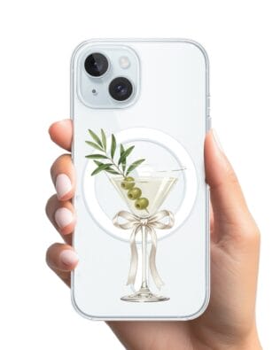 Etui do iPhone 15 Plus z MagSafe przeźroczyste, silikonowe Flexi, Paradise, Dry Martini