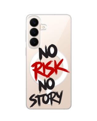 Etui do Samsung Galaxy S26 z MagSafe przeźroczyste, silikonowe Flexi, Positive Vibes, No Risk No Story