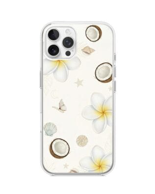 Etui do iPhone 12 Pro Max z MagSafe przeźroczyste, silikonowe Flexi, Summer Patterns, hawajskie kokosy