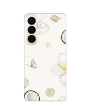 Etui do Samsung Galaxy S26 Plus z MagSafe przeźroczyste, silikonowe Flexi, Summer Patterns, hawajskie kokosy
