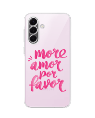 Etui do Samsung Galaxy A57 przeźroczyste, silikonowe Flexi, Positive Vibes, More amore per favore