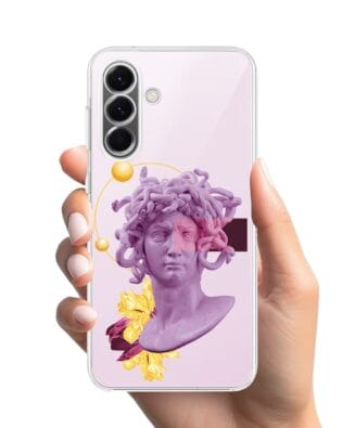 Etui do Samsung Galaxy A57 przeźroczyste, silikonowe Flexi, antyczna figura, meduza