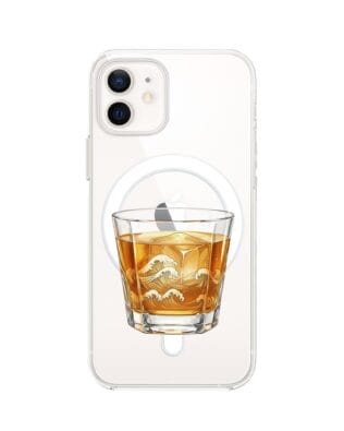 Etui do iPhone 12 Mini z MagSafe przeźroczyste, silikonowe Flexi, Paradise, Whiskey on the rocks