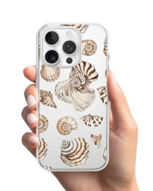 Etui do iPhone 16 Pro Max przeźroczyste, silikonowe Flexi, Summer Patterns, ozdobne muszle