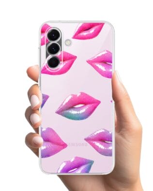 Etui do Samsung Galaxy A57 przeźroczyste, silikonowe Flexi, hologramowe usta