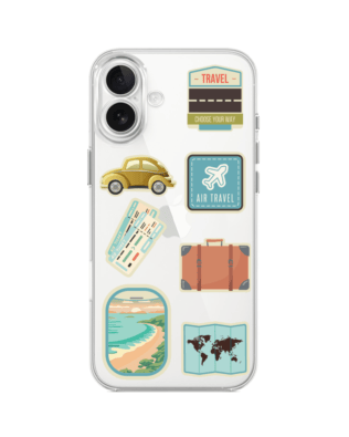 Etui do iPhone 17 przeźroczyste, silikonowe Flexi, pocztowe znaczki