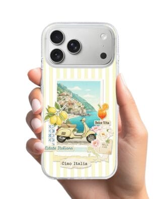 Etui do iPhone 17 Pro Max z MagSafe przeźroczyste, silikonowe Flexi, Italian Summer, Ciao Italia
