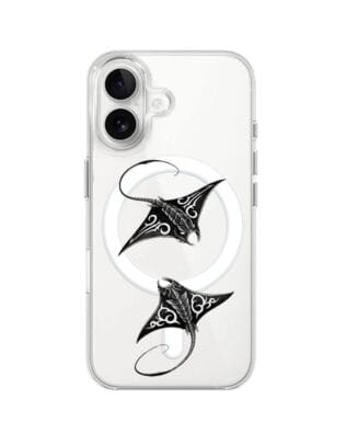 Etui do iPhone 16 Plus z MagSafe przeźroczyste, silikonowe Flexi, Summer Patterns, diabeł morski