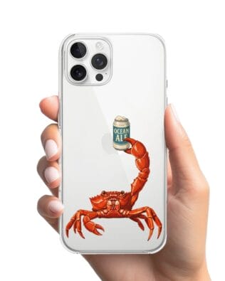 Etui do iPhone 12 Pro Max przeźroczyste, silikonowe Flexi, Paradise, krab z piwem