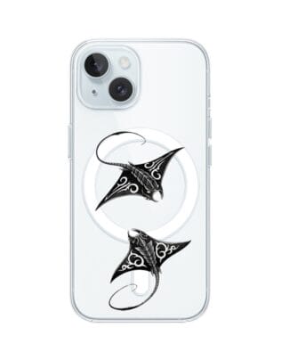 Etui do iPhone 15 Plus z MagSafe przeźroczyste, silikonowe Flexi, Summer Patterns, diabeł morski