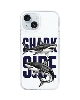 Etui do iPhone 15 z MagSafe przeźroczyste, silikonowe Flexi, Summer Patterns, Shark side