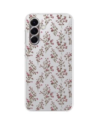 Etui do Samsung Galaxy A57 przeźroczyste, silikonowe Flexi, Mini Patterns, Różyczki