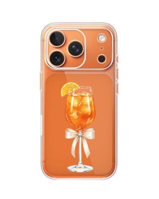 Etui do iPhone 17 Pro przeźroczyste, silikonowe Flexi, Paradise, Aperol Spritz