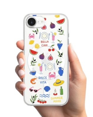 Etui do iPhone 17e z MagSafe przeźroczyste, silikonowe Flexi, Italian Summer, kolorowe wakacje