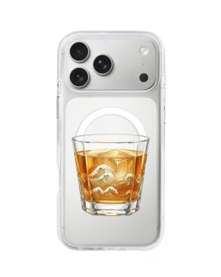 Etui do iPhone 17 Pro Max z MagSafe przeźroczyste, silikonowe Flexi, Paradise, Whiskey on the rocks