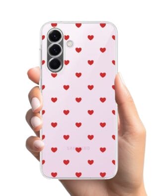Etui do Samsung Galaxy A57 przeźroczyste, silikonowe Flexi, Mini Patterns, Serduszka