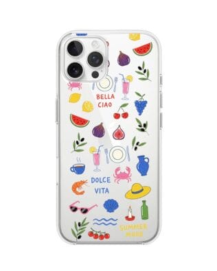 Etui do iPhone 12 Pro Max przeźroczyste, silikonowe Flexi, Italian Summer, kolorowe wakacje